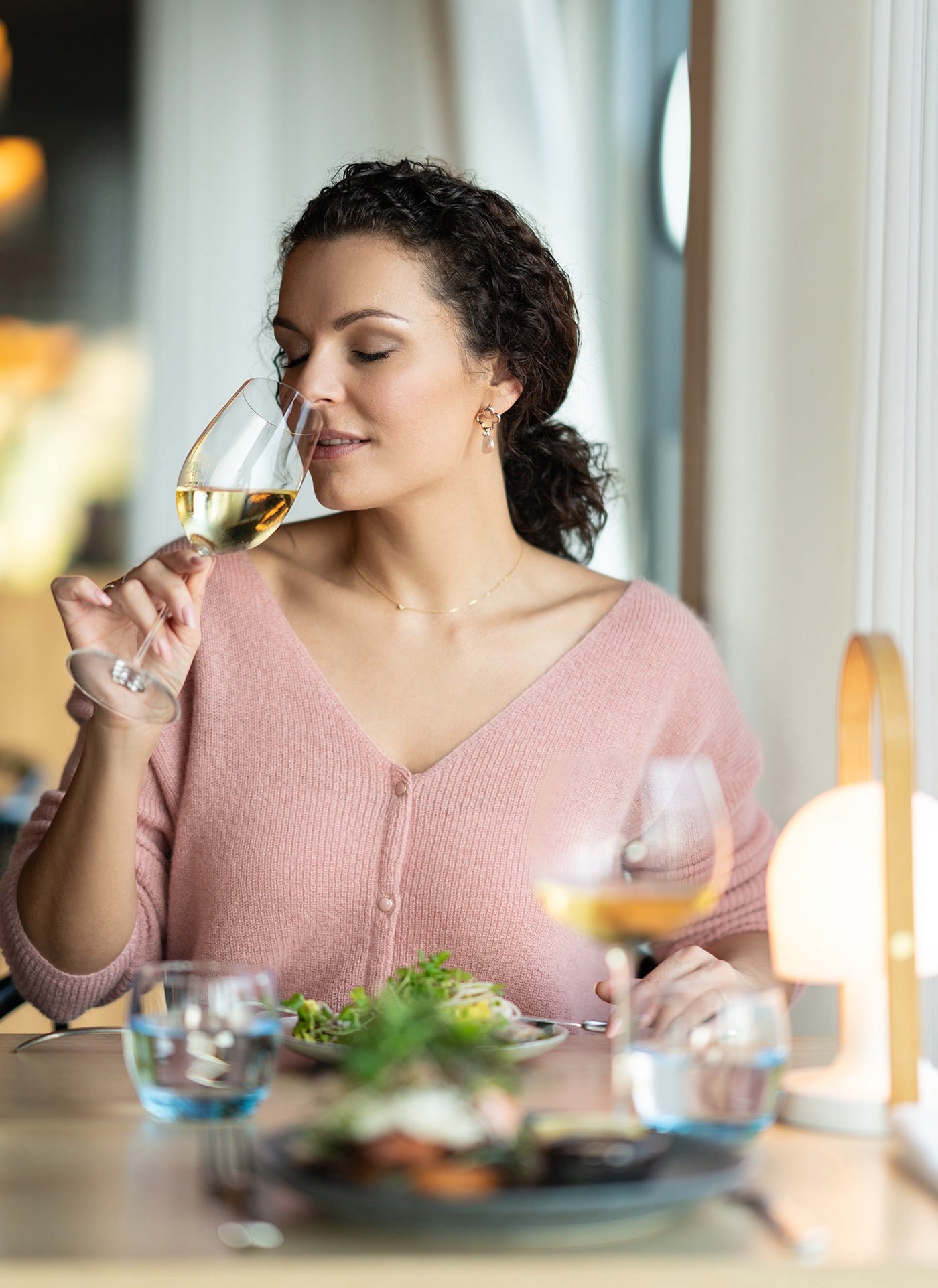 Girl drinking wine