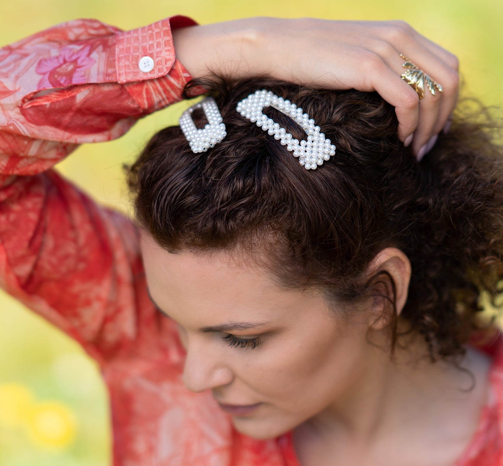 Hair clips with pearls