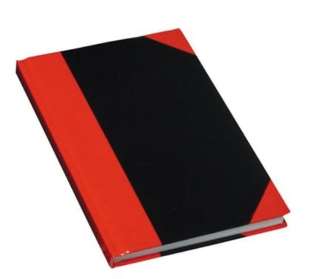 Cheap black and red notebook