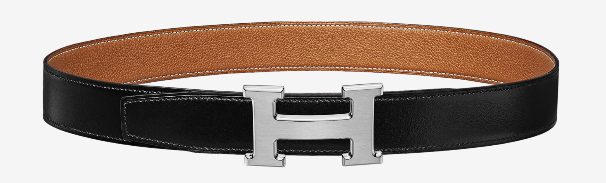 Hermes black and brown belt