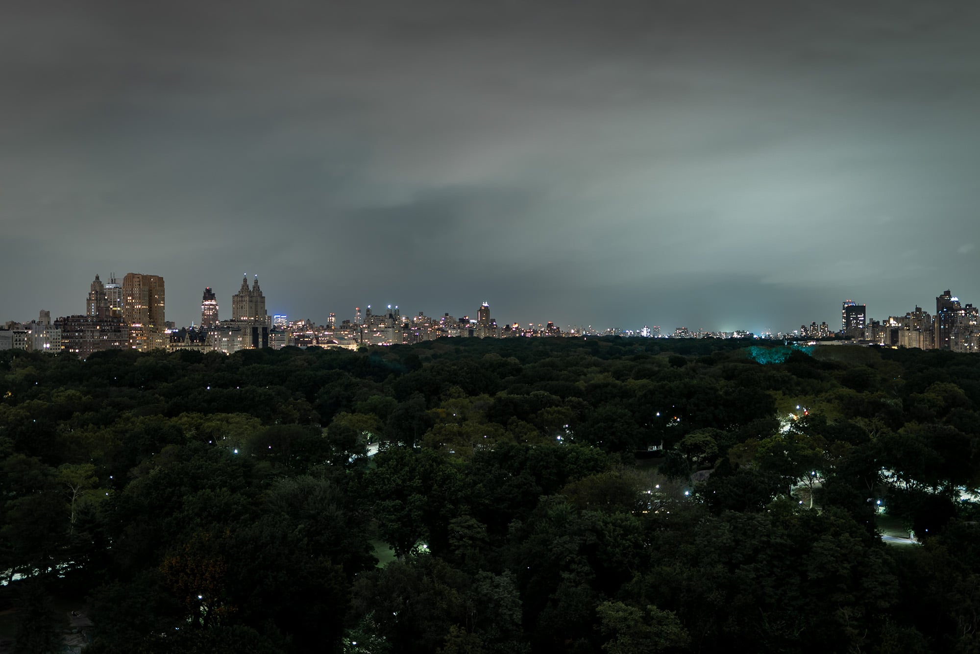 Central Park view from Ritz-Carlton New York during night