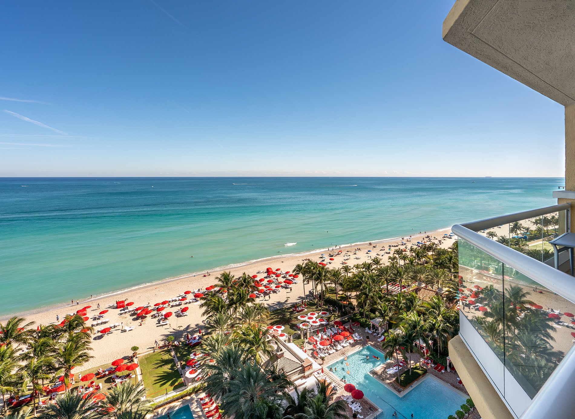 Acqualina balcony view WP Acqualina Miami one bedroom suite view