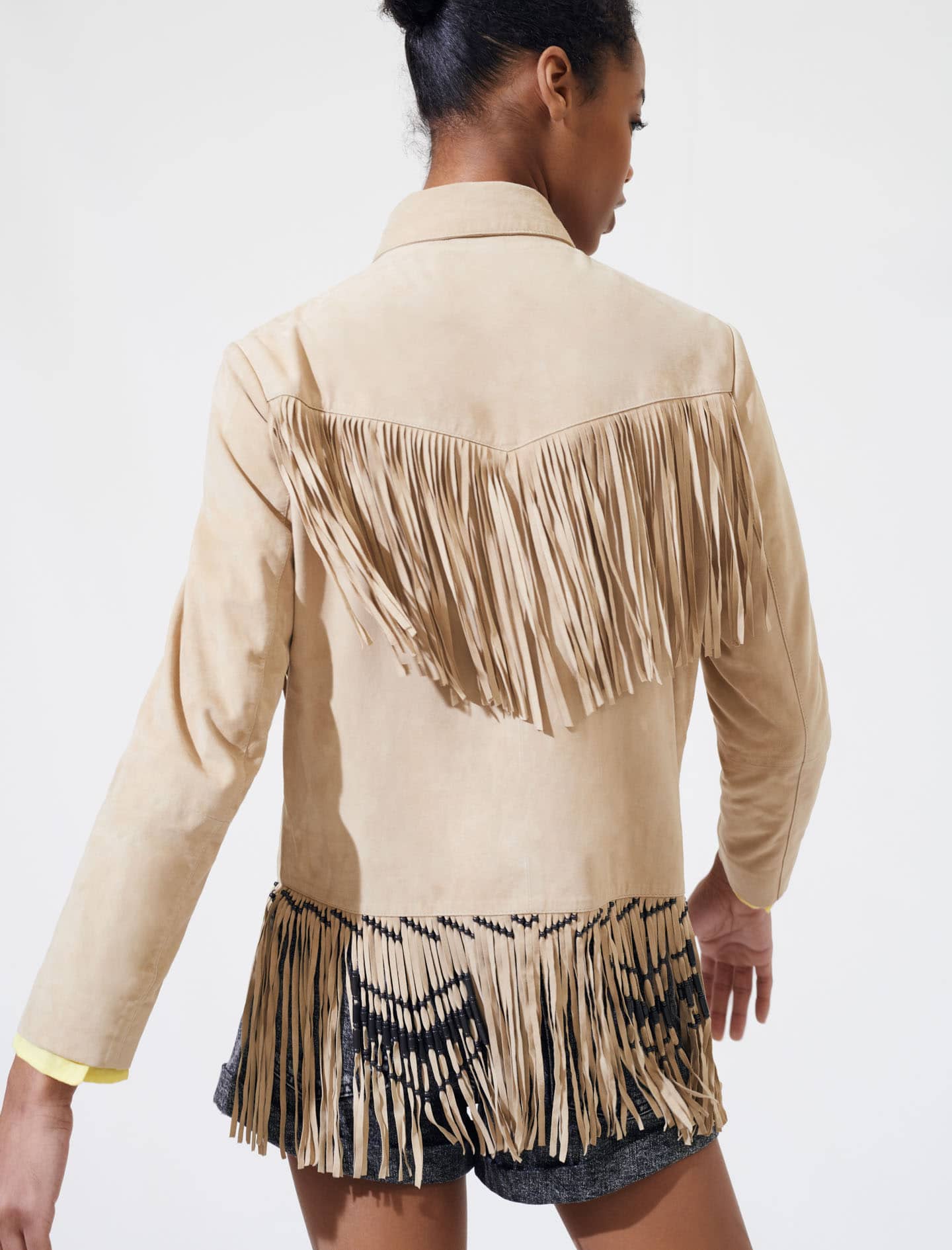 Fringed beige jacket