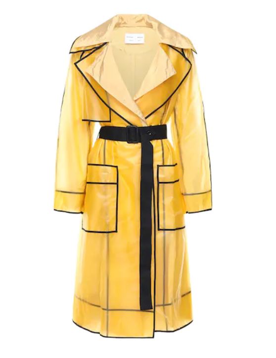 Yellow and black trench coat