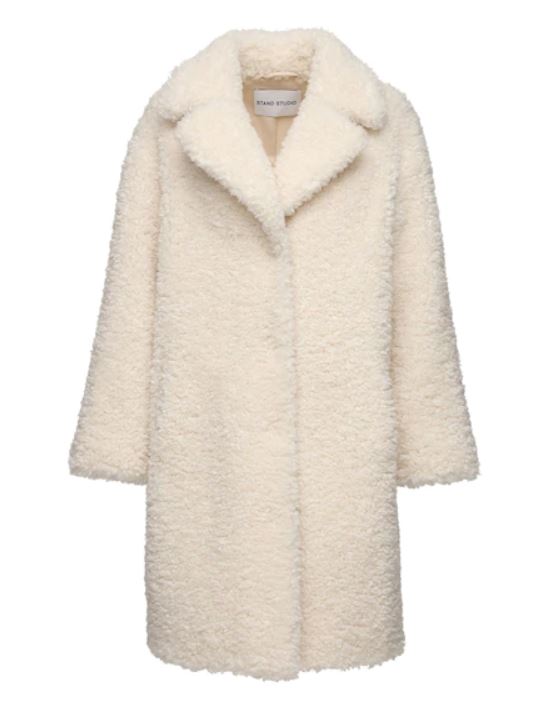 Beige faux fur coat