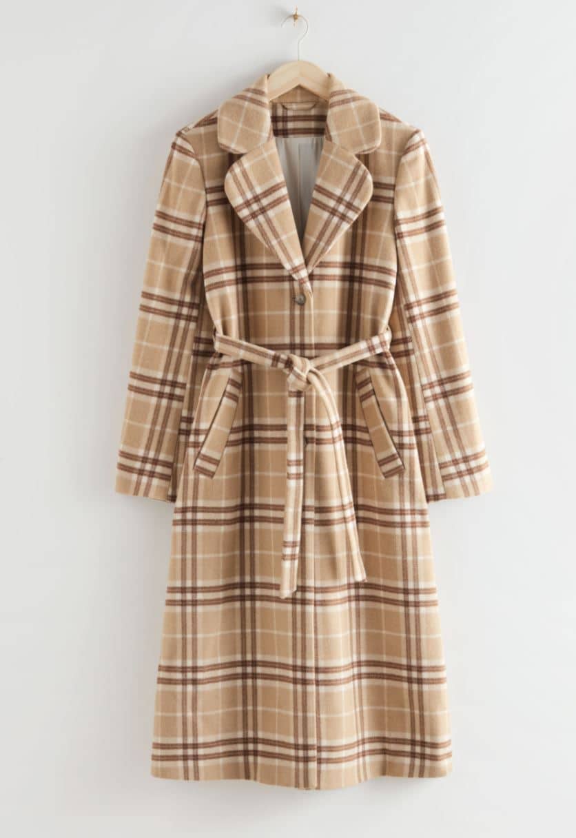 Brown plaid coat