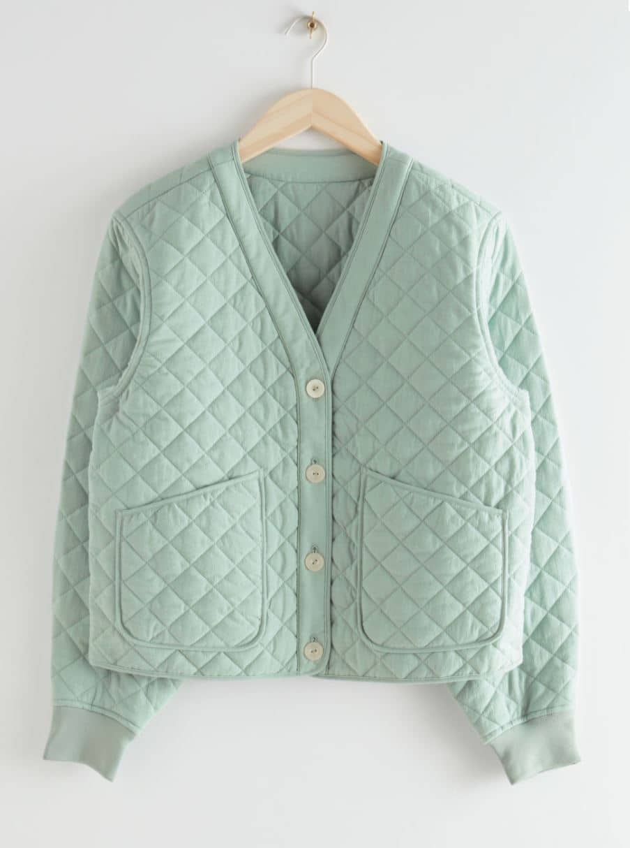 Turquoise quilted jacket